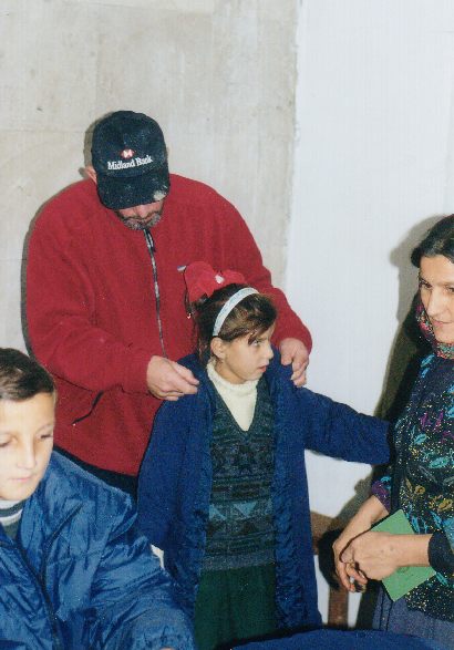 Giving aid at the Unfinished Hotel