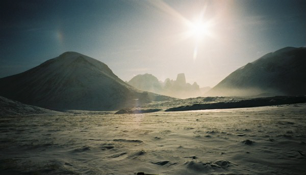Sandy ice on the fjord