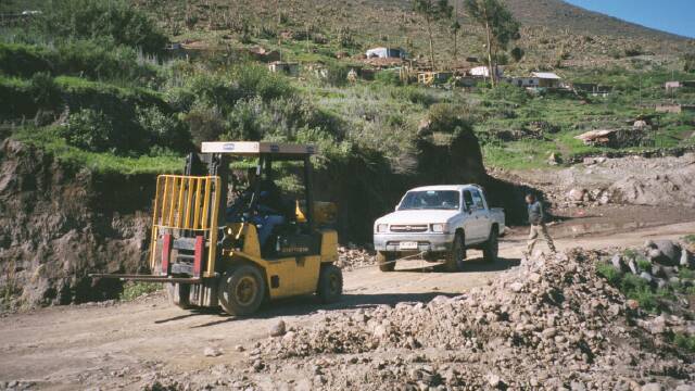 Towed by a fork lift