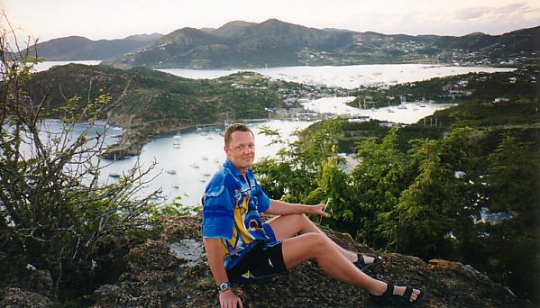 Me at Harbour Lights - a great bar at the top of Antigua